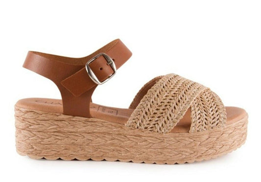 Sandalia Chamby 351 Rafia Beige