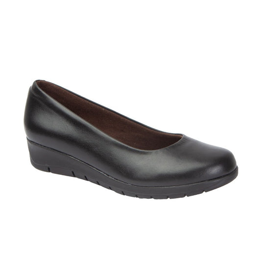 Zapato 10557 Chamby con cuña, de piel negro