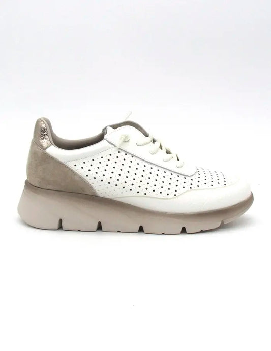 Deportivo KHLOE 184 Blanco Calado Piel