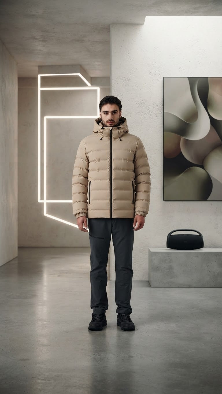 Chaqueta CMP 35K3697 Fix Hood Teak, Beige Teak, parka térmica para hombre