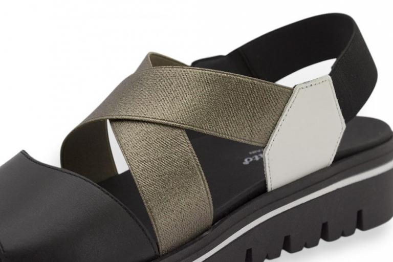 Sandalia Piesanto 260787 NATUR NEGRO ELÁSTICO ZINC