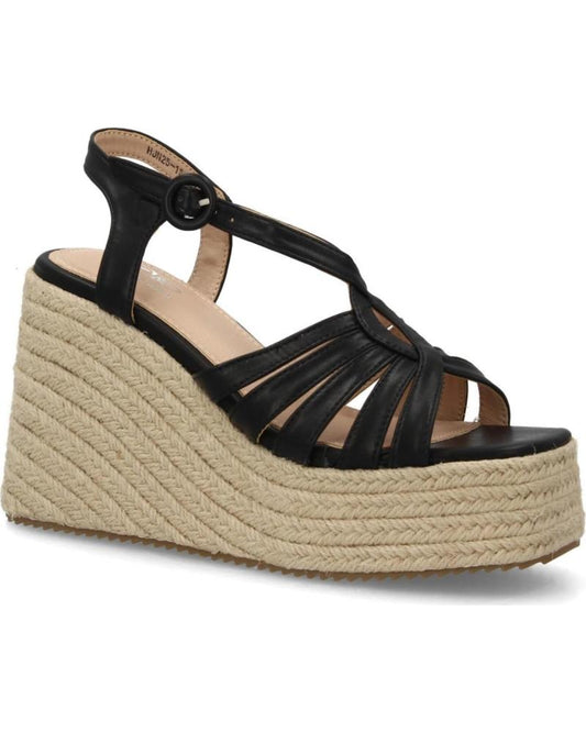 Sandalia HJN 25-1S Plataforma yute negro