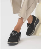 Zapato Pitillos 20530 Ante Cuña Negro