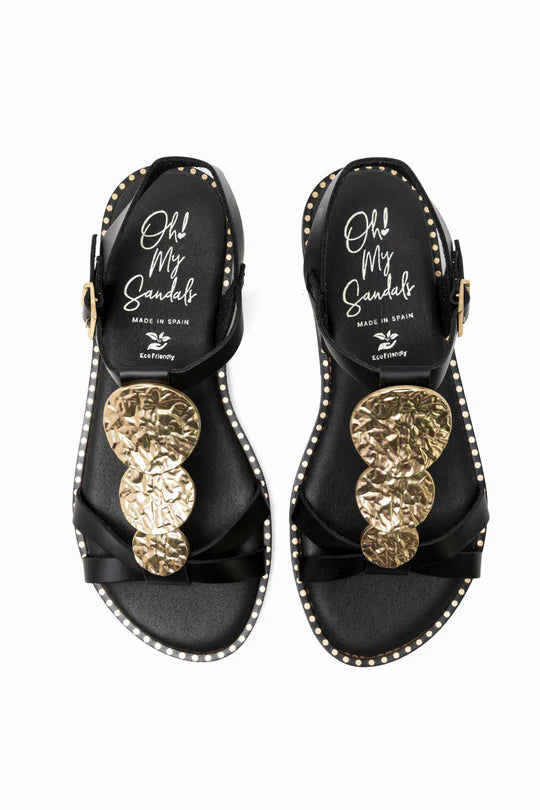 Sandalia OH MY SANDALS 5849 EDURNE PIEL NEGRO