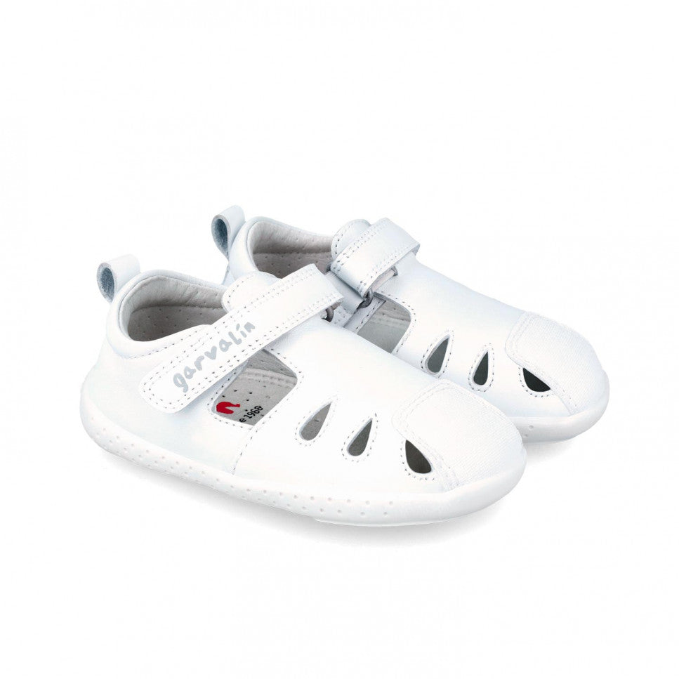 Sandalia Garvalin 242323-D Barefoot Piel Blanco