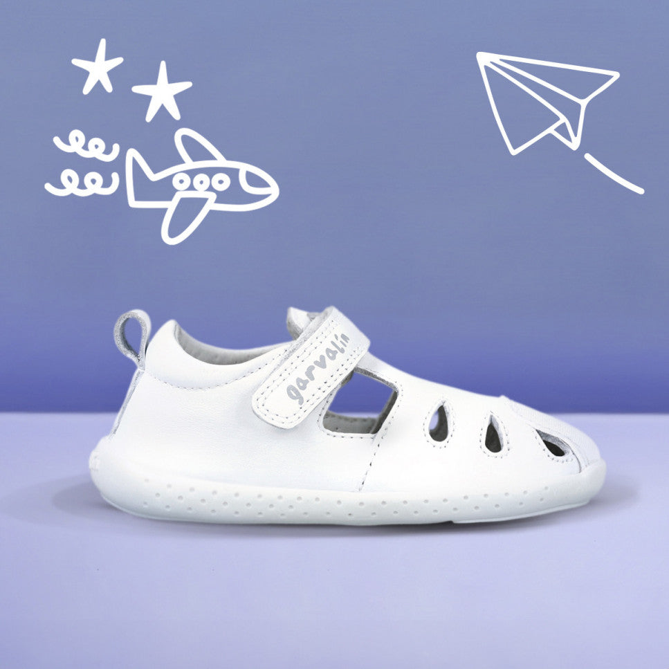 Sandalia Garvalin 242323-D Barefoot Piel Blanco