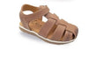 Sandalia de piel estilo cangrejera 352 color camel Mari Chica