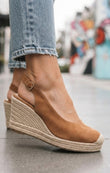 Alpargata cuero con cuña NK586 InterClick Shoes cuña alta yute
