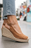 Alpargata cuero con cuña NK586 InterClick Shoes cuña alta yute
