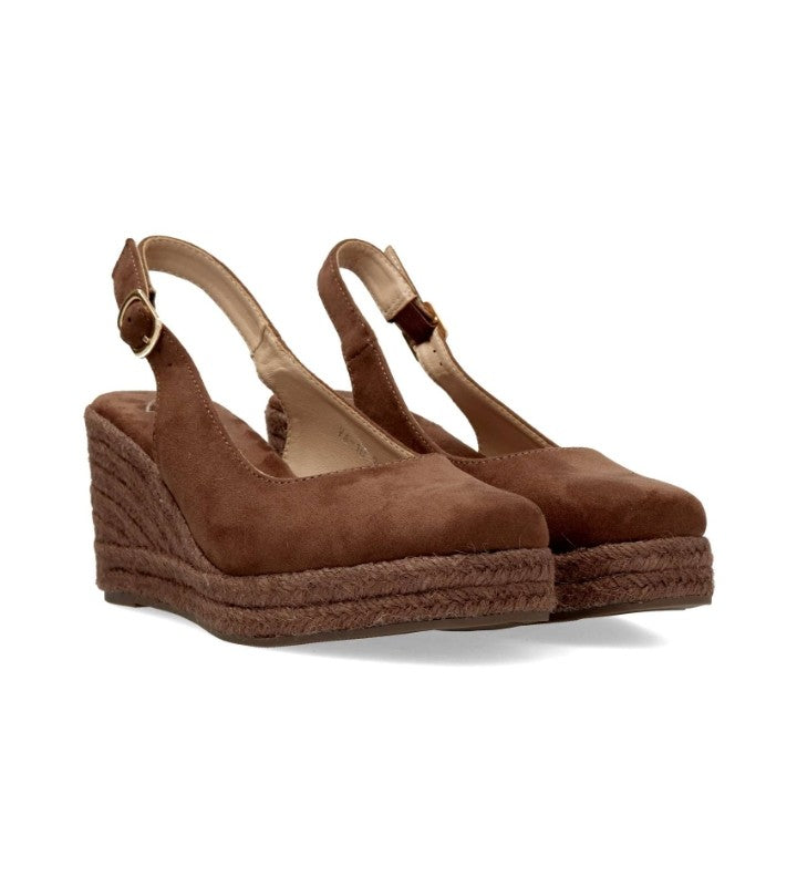 Alpargata cuero con cuña NK586 InterClick Shoes cuña alta yute