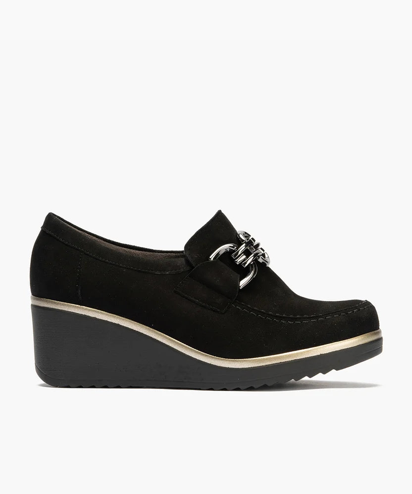 Zapato Pitillos 20530 Ante Cuña Negro