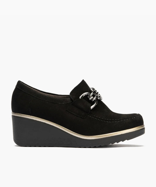 Zapato Pitillos 20530 Ante Cuña Negro