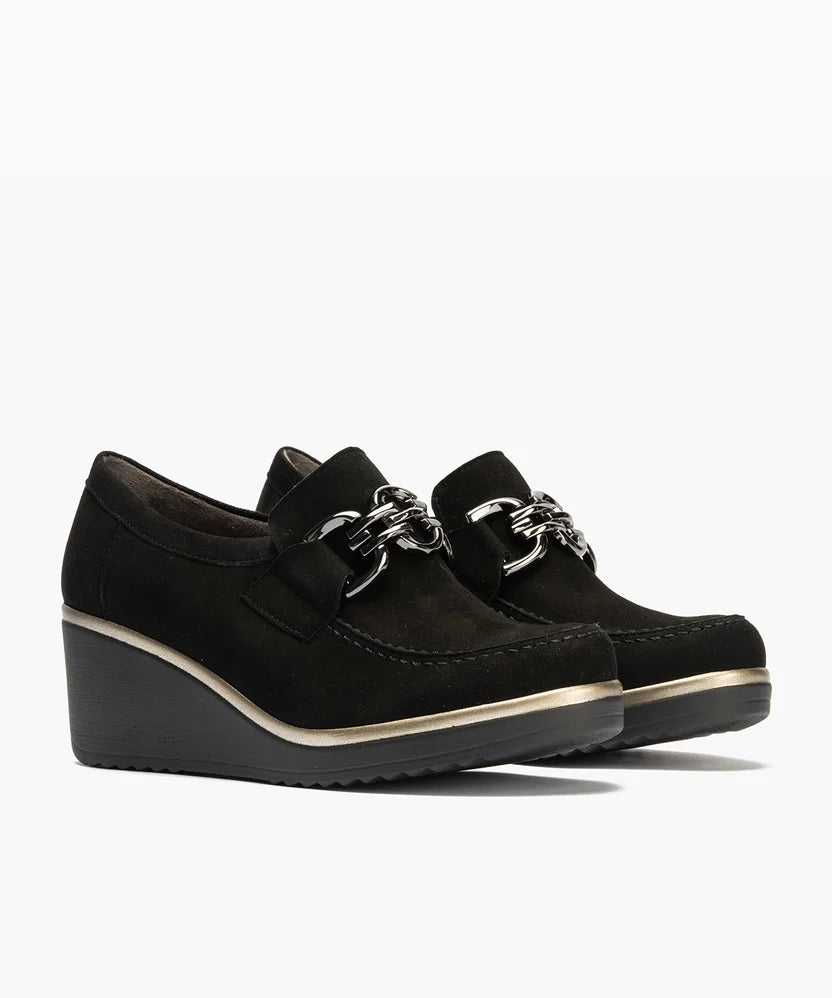 Zapato Pitillos 20530 Ante Cuña Negro