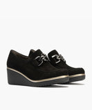 Zapato Pitillos 20530 Ante Cuña Negro
