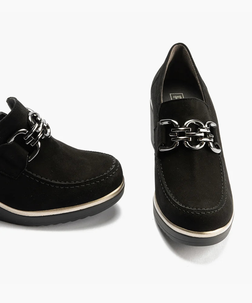 Zapato Pitillos 20530 Ante Cuña Negro