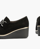 Zapato Pitillos 20530 Ante Cuña Negro