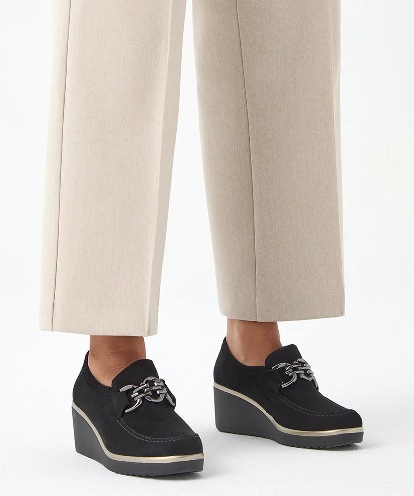 Zapato Pitillos 20530 Ante Cuña Negro