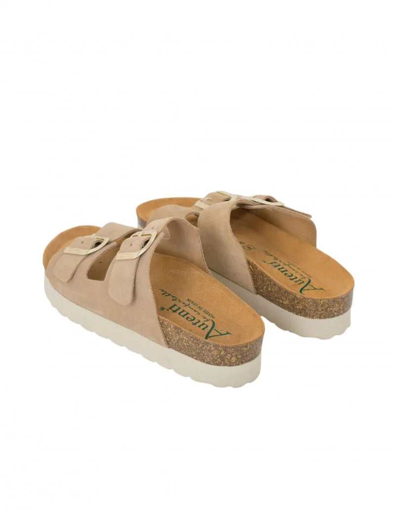 Sandalia Bio AUTENTI 16184 Serraje Topo Plataforma