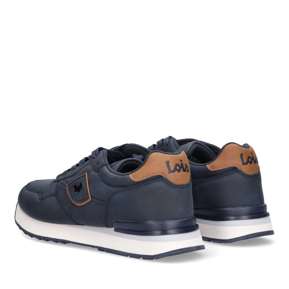 Zapatillas Lois 64400 azul marino, vista trasera en perspectiva